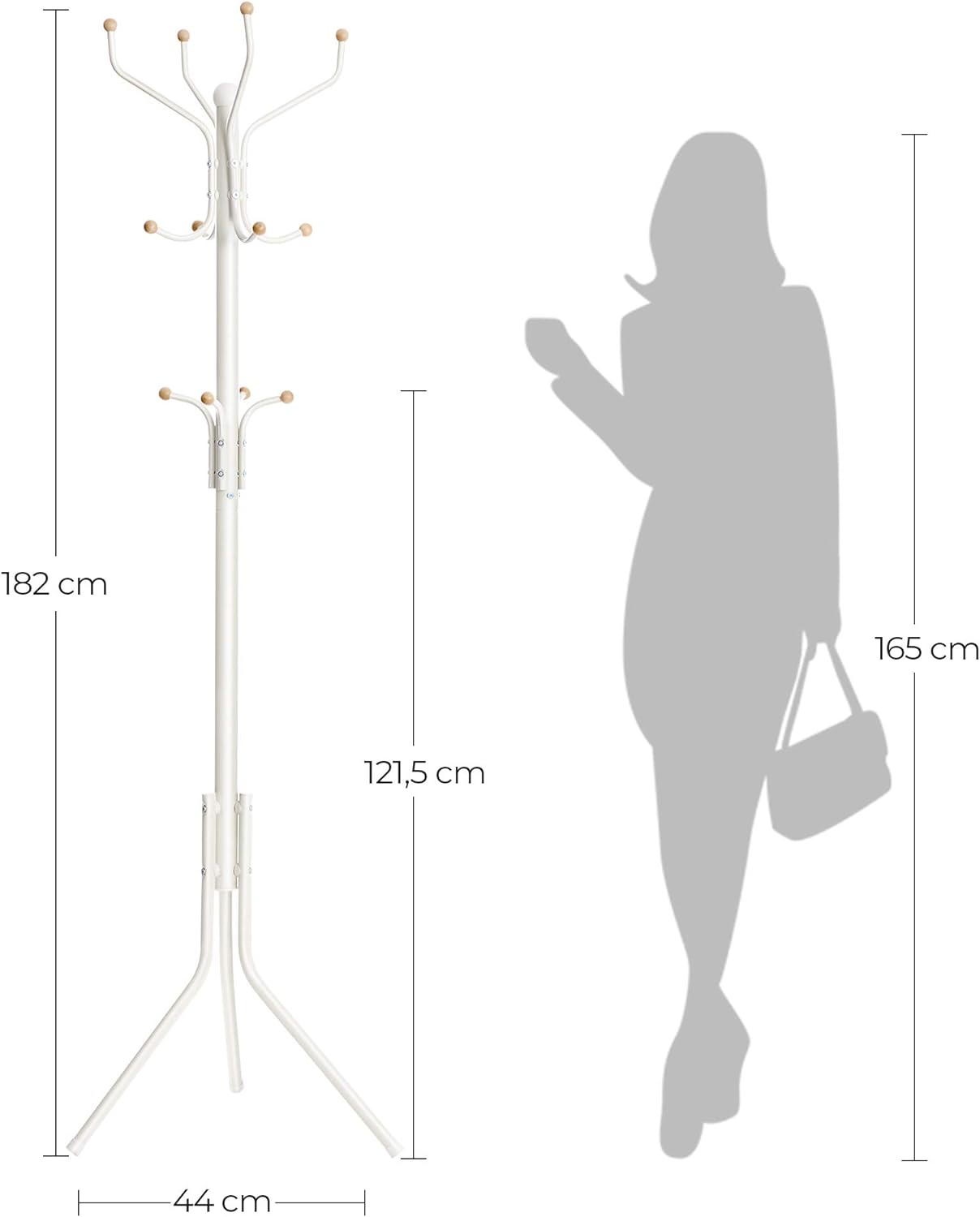 Stumtjener 182 cm - Hvid