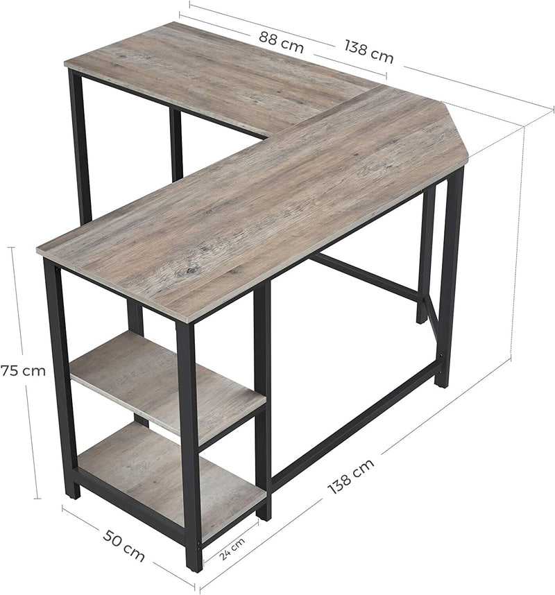 Hjørne skrivebord i moderne design